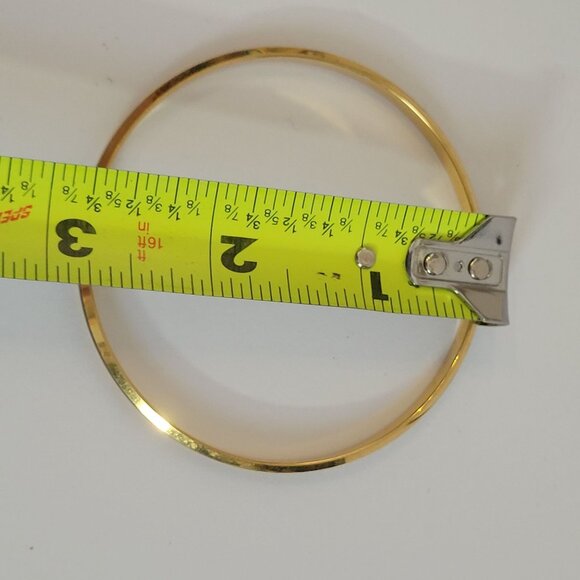 Trifari Gold Tone & Black Enamel Bangle Bracelet - Picture 5 of 6